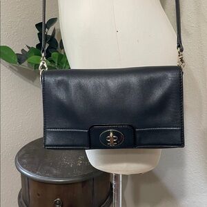 Kate Spade smooth black leather crossbody bag